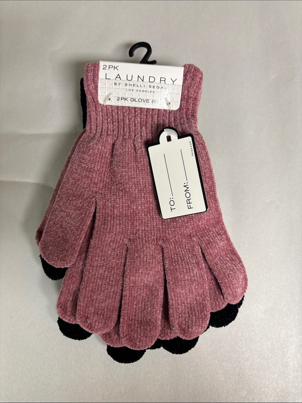 New Laundry Gloves 2 Pairs Set Women’s Pink & Black Knit Casual Winter Outdoors